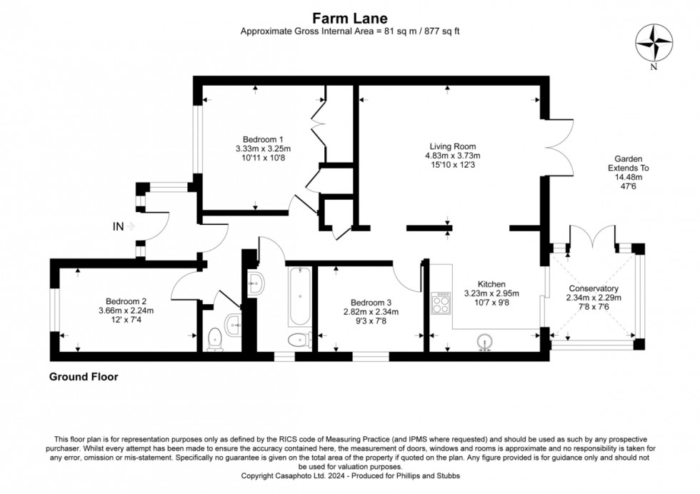 Floorplan for Farm Lane, Camber, East Sussex TN31 7QX
