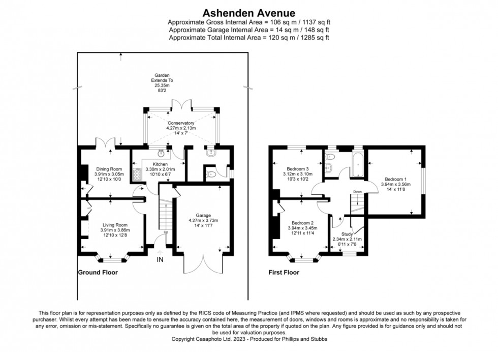 Floorplan for Ashenden Avenue, Rye, East Sussex TN31 7DU