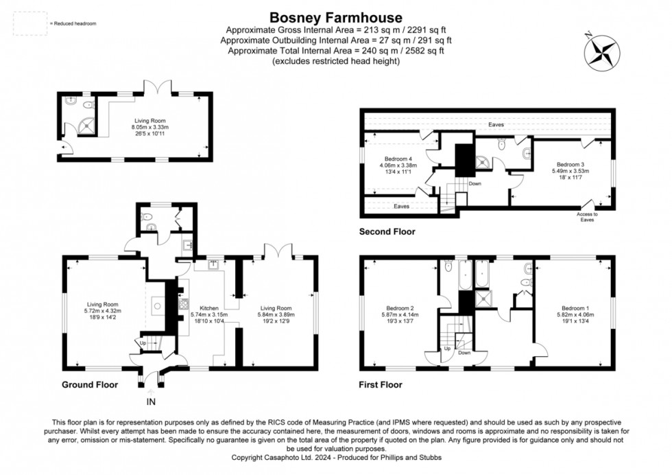 Floorplan for Bosney Farmhouse, Grove Lane, Iden TN31 7PY