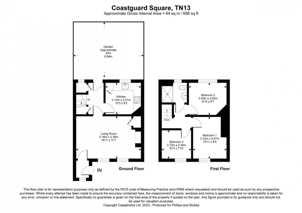 Floorplan for Coastguard Square, Rye Harbour, East Sussex TN31 7TS