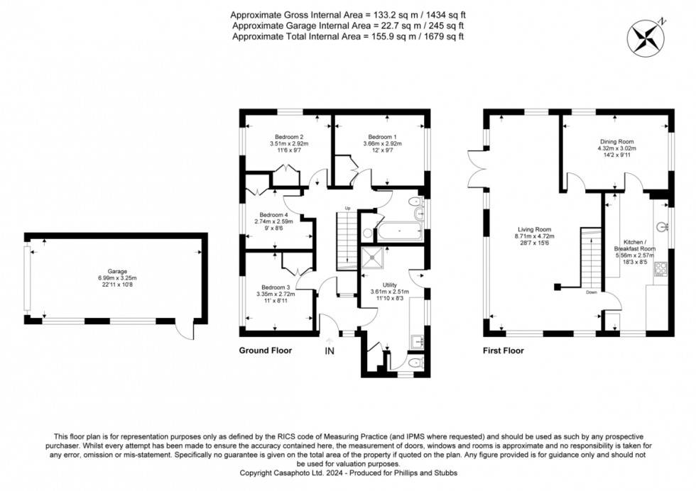 Floorplan for Military Road, Rye, East Sussex TN31 7NY