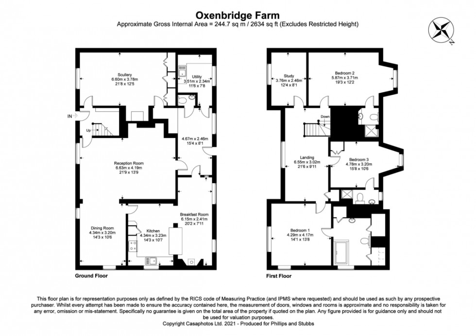 Floorplan for Oxenbridge Farmhouse, Iden TN31 7UY