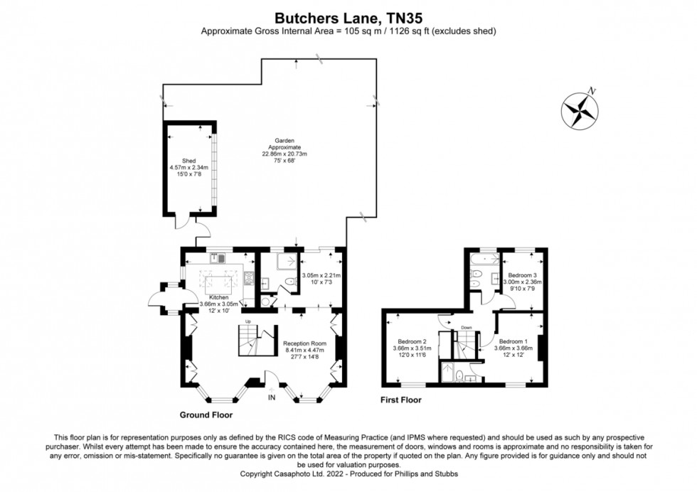 Floorplan for Walnut Tree Villa,Butchers Lane, Three Oaks, Hastings