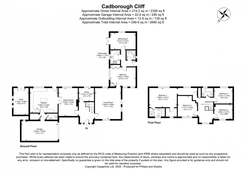 Floorplan for Cadborough Cliff, Rye, East Sussex TN31 7EB