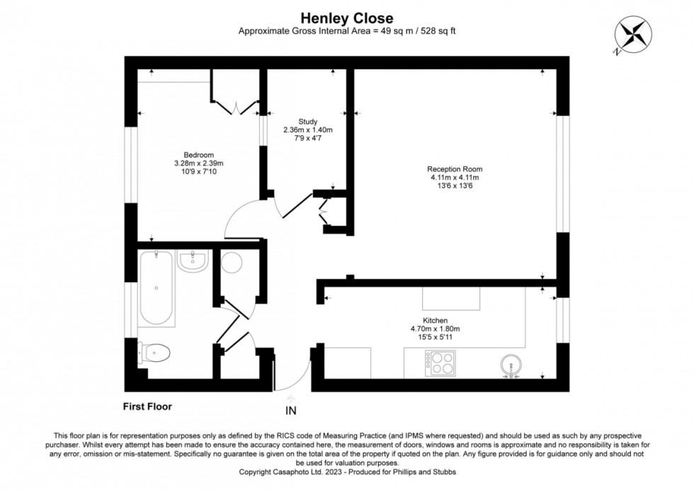 Floorplan for Henley Close, Rye, East Sussex TN31 7BX