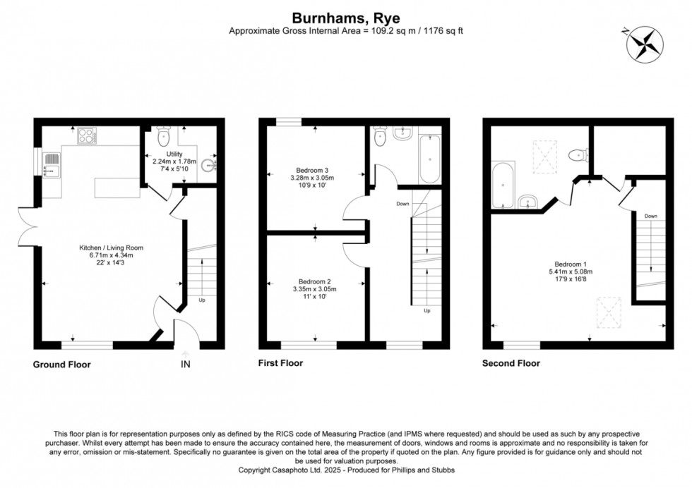 Floorplan for Burnhams, Rye, East Sussex TN31 7LW