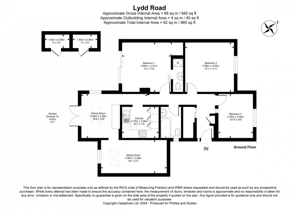 Floorplan for Lydd Road, Camber, East Sussex TN31 7RJ