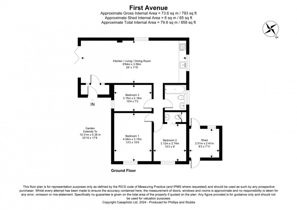 Floorplan for First Avenue, Camber, East Sussex TN31 7FQ