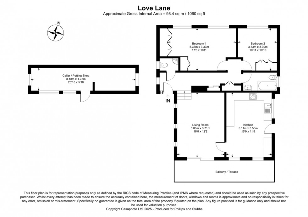 Floorplan for Love Lane, Rye, East Sussex TN31 7NE