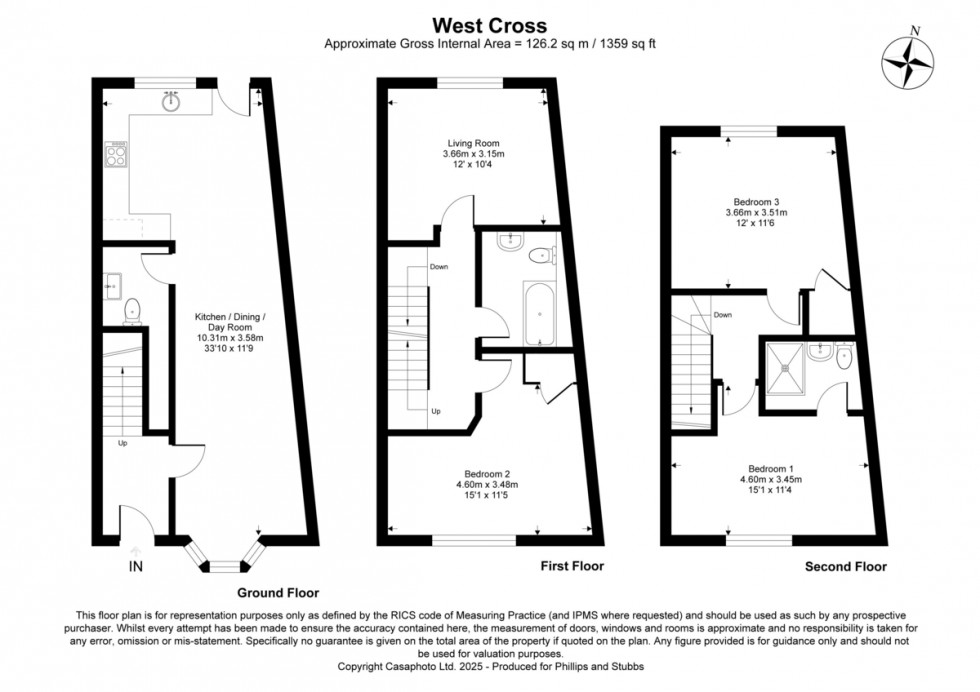 Floorplan for West Cross, Tenterden, Kent TN30 6JL