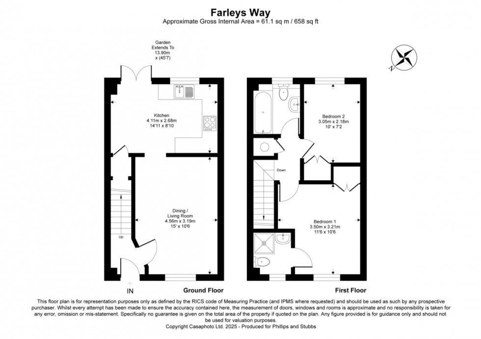 Floorplan for Farleys Way, Peasmarsh, East Sussex TN31 6PZ