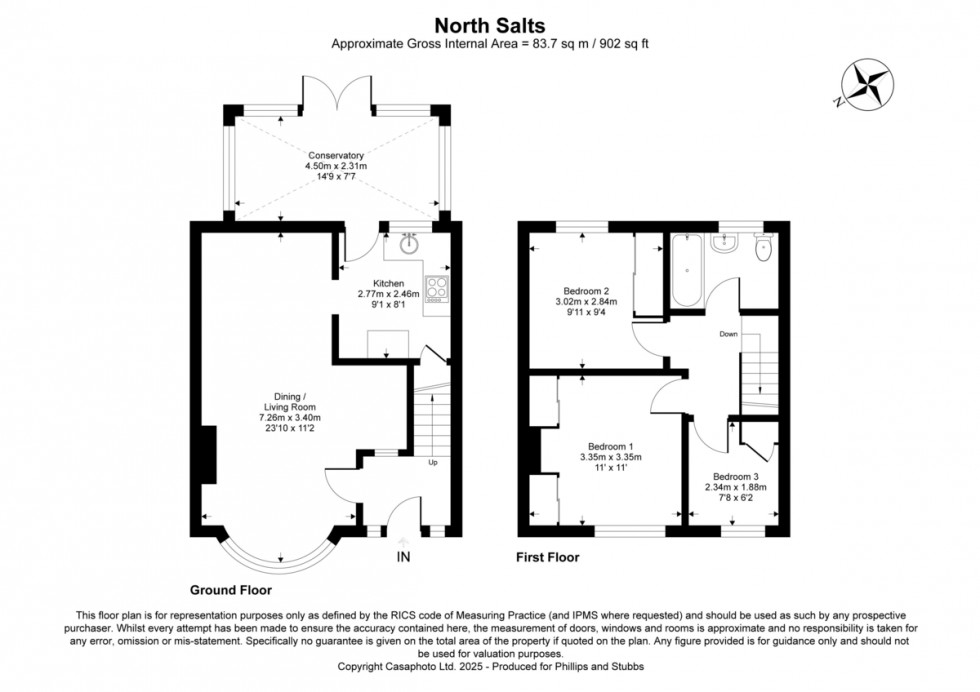 Floorplan for North Salts, Rye, East Sussex, TN31 7NU