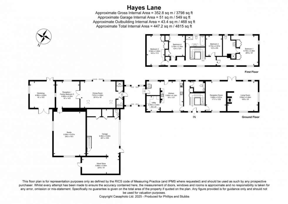 Floorplan for Hayes Lane, Peasmarsh, Rye, East Sussex TN31 6XW