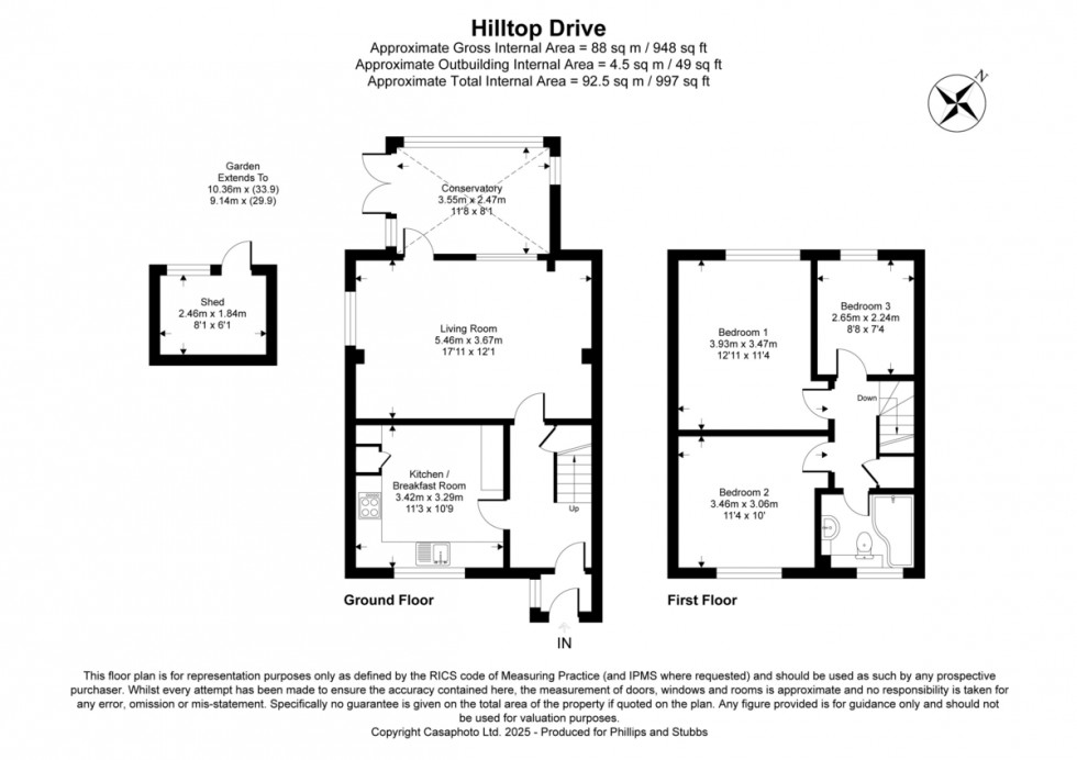 Floorplan for Hilltop Drive, Rye, East Sussex TN31 7HT